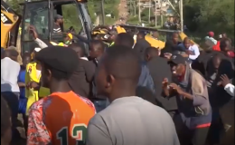 A screengrab image of the Kiganjo market incident on Friday that left several injured.